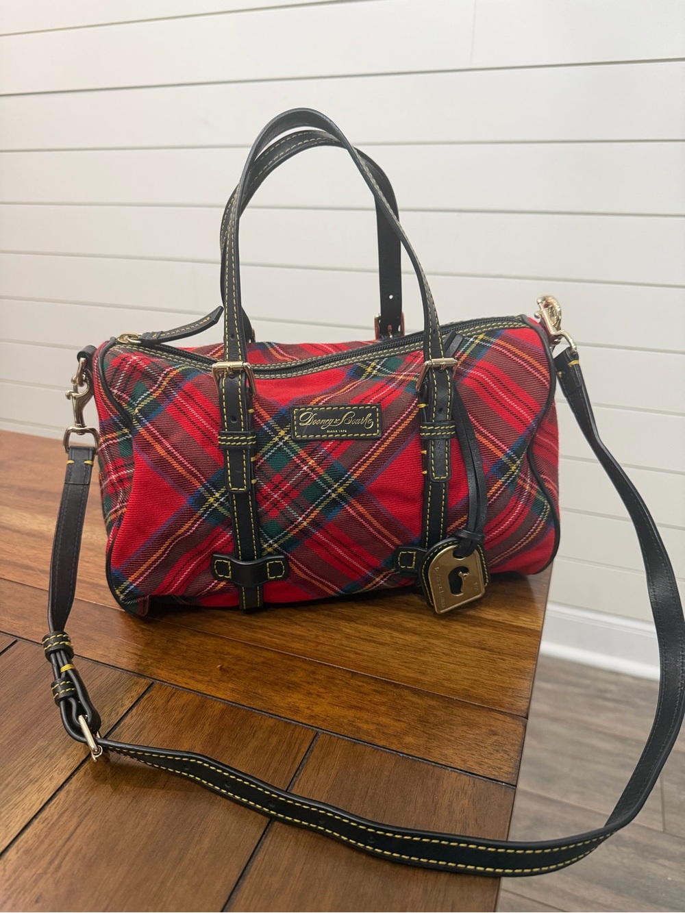 Dooney & Bourke Classic Red Plaid Satchel Handbag - Women crossbody - Picture 2 of 8